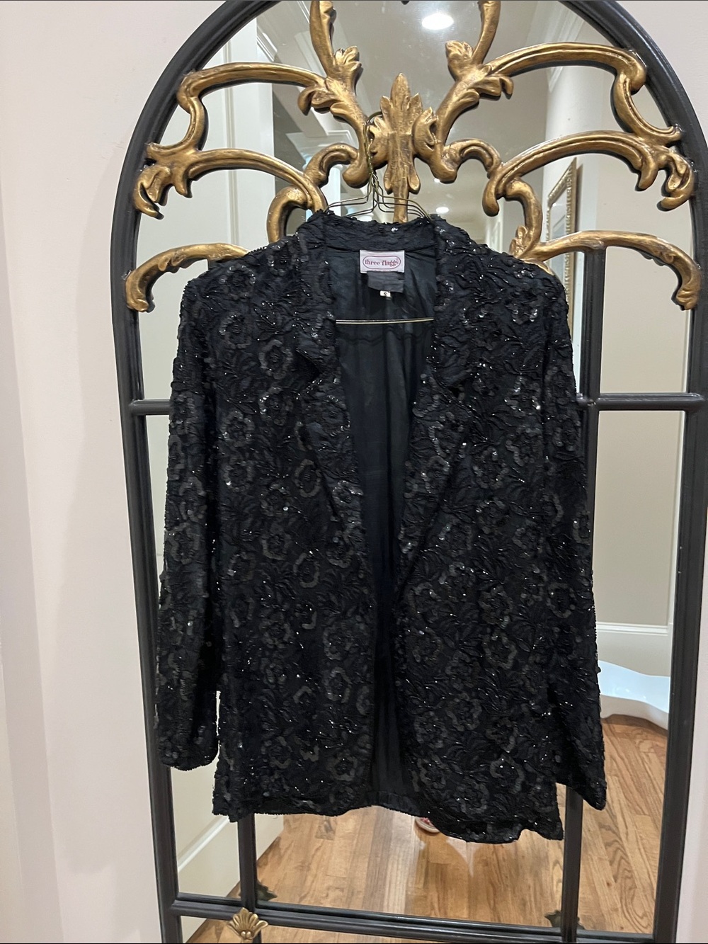 Anne Klein Black Beaded Evening Blazer